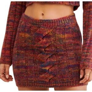 For Love & Lemons Ruby Cable Knit Skirt S NWT